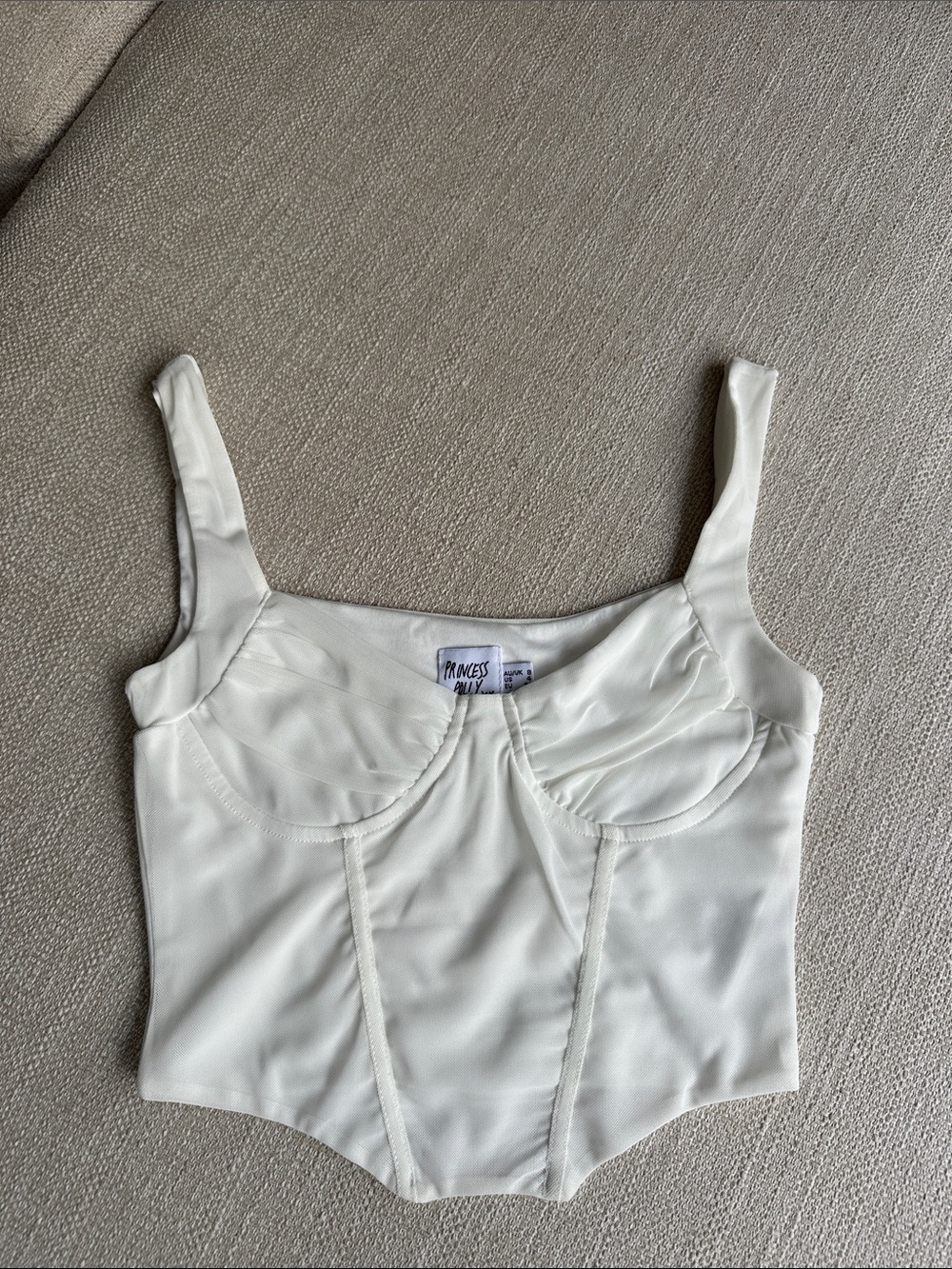 Princess Polly Ivory Sculpted Bustier Crop Top